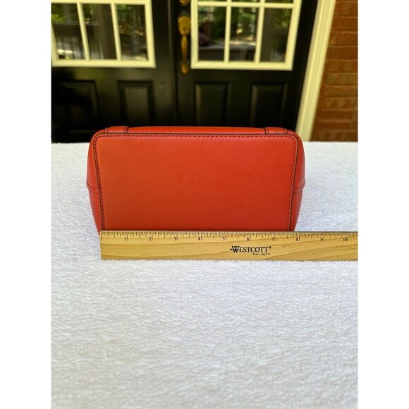 Michael Kors Bright Terracotta Hadleigh Small Double Handle Tote Messenger Bag - Picture 10 of 15